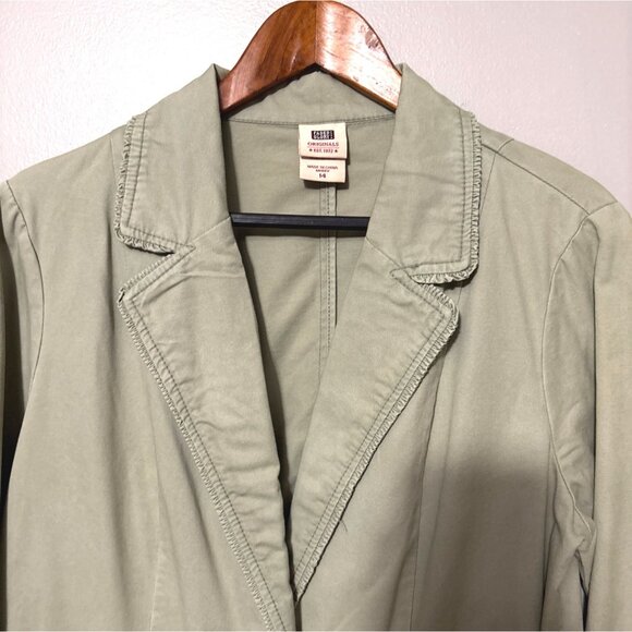 Faded Glory Originals Womens Sage Green Blazer Jacket Size 14 Cotton Missy - Picture 2 of 7
